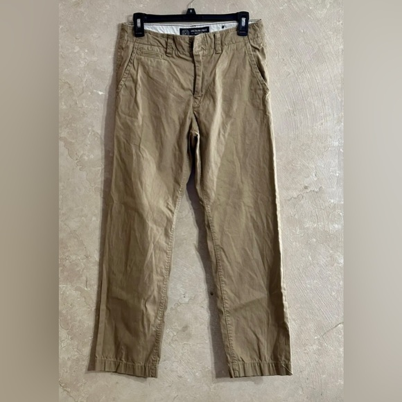 American Eagle Mens Size 28x30 Straight Tan Khaki Pants - Picture 3 of 3